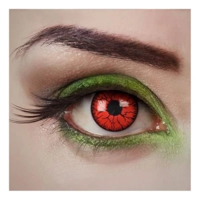 Abbildung von aricona Kontaktlinsen BLOOD VEINS Farblinsen rot schwarze ohne Stärke deckende mit 0,0 Dioptiren für Halloween und Kostüm Partys