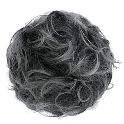 Abbildung von CAISHA Scrunchie Haarteil Haargummi Dutt Haarverdichtung Groß Emilia Gewellt Unordentlich DM15cm Aschgrau Mix G26E