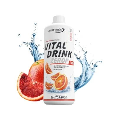 Abbildung von Best Body Nutrition Vital Drink ZEROP® Blutorange, Original Getränkekonzentrat Sirup zuckerfrei, 1:80 ergibt 80 Liter Fertiggetränk, 1 l (1er Pack)
