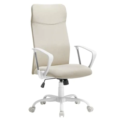 Abbildung von SONGMICS Bürostuhl, ergonomischer Schreibtischstuhl, Drehstuhl, gepolsterter Sitz, höhenverstellbar und neigbar, bis 120 kg belastbar, cappuccinobeige OBN034K01