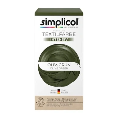 Abbildung von simplicol Textilfarbe intensiv (18 Farben) Oliv Grün 1814 Dunkelgrün: Einfaches Färben in der Waschmaschine All 1 Komplettpackung unit