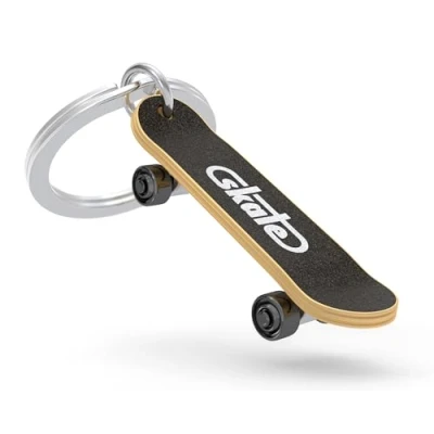 Abbildung von O meta[l]morphose METALMORPHOSE Schlüsselanhänger Skateboard Miniatur Leidenschaft Sport Geschenk für Damen und Herren, grau, one size