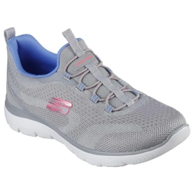 Abbildung von Skechers Damen Summits New Nature, Grauer Strick, neonrosa, violetter Rand, 36.5 EU