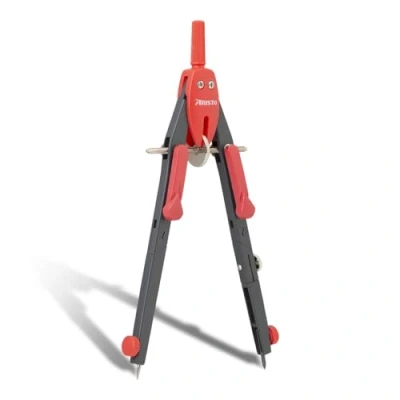 Abbildung von Aristo AR552743 20 BTS Schnellverstellzirkel (Kreise bis 340 mm Durchmesser, 2 Gelenke, Ersatzminen und Ersatznadel) neonrot