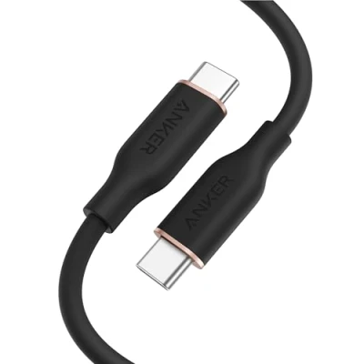 Abbildung von Anker USB C auf Kabel, 240W Flow Typ Schnellladekabel für iPhone 16/15 Serie, MacBook Pro/Air, iPad Galaxy S24 und mehr (USB 2.0, 90cm, Nachtschwarz)