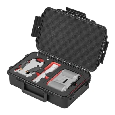 Abbildung von TomCase Drohnenkoffer „Smart Edition für DJI Mini 4 Pro Fly More Combo, Standard oder RC 2 Controller, wasserdichtes Etui Case Made in Germany