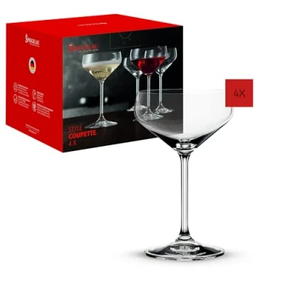 Abbildung von Spiegelau 4 teiliges Cocktailschalen Set, Champagnerschale/Coupette Glas, Kristallglas, 290 ml, Style, 4670188