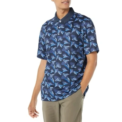 Abbildung von Amazon Essentials Herren Golf Polo Shirt, Schnell Trocknend, Normale Passform, Blau Frösche, XL