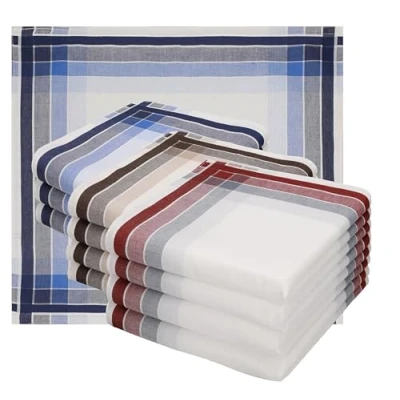 Abbildung von Betz 12 Stück Taschentücher Stofftaschentücher Damen Herrentaschentücher Männertaschentücher 100% Baumwolle Größe 40 x cm LEO 4 Dessin 8