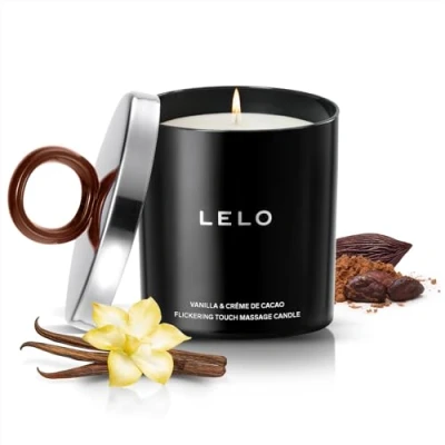 Abbildung von LELO Flickering Touch Massagekerze, Schmilzt und Verwandelt Sich in Massageöl, Duftkerze Körper Luxuriöse Hautpflege, Duft von Vanille &amp; Kakaocreme