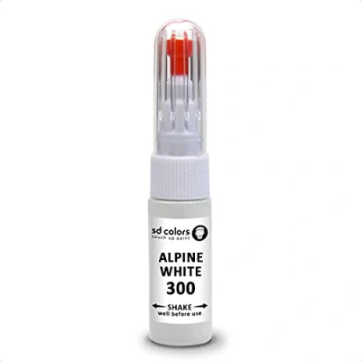 Abbildung von SD COLORS Lackstift Alpine White 300 Alpinweiß III kompatibel mit BMW Reparaturset, 20 ML Kratzer Pinsel Reparatur (nur Farbe)