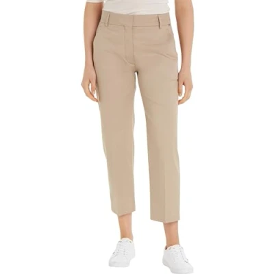 Abbildung von Tommy Hilfiger SLIM Straight Stoffhose, Damen, Größe: 36, Beige