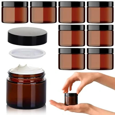 Abbildung von Cremedosen Zum Befüllen 60ml 8 Packungen Cremebehälter für DIY Kosmetik vielseitige Kleinbehälter Cremes, Lotionen, ätherische Öle und Salben