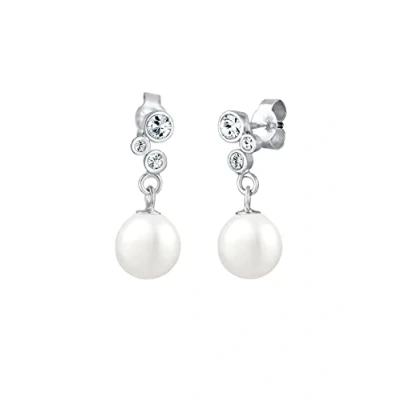 Abbildung von Elli Ohrringe Damen Perlen mit Kristalle Elegant in 925 Sterling Silber