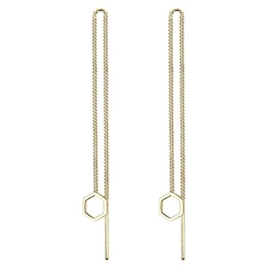 Abbildung von Elli Ohrringe Damen Ketten Look mit Hexagon Anhänger Basic aus 925 Sterling Silber
