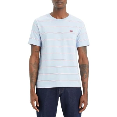 Abbildung von Levi&#039;s Herren SS ORIGINAL HM Tee T Shirt, Seaside Stripe Soft Chambray Jersey, XS