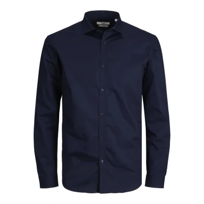Abbildung von JACK &amp; JONES Herren Freizeit Hemd JPRBLACARDIFF Slim FIT Schwarz Blau Weiss, Größe:XXL, Farbe:Navy Blazer 12201905