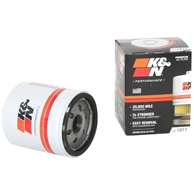 Abbildung von K&amp;N Ölfilter Patrone 76x95mm kompatibel mit Chrysler, Dodge, Jeep, Alfa Romeo, Buick, Chevrolet, GMC, Freightliner, Fiat, Isuzu, Holden (HP 1017), Weiß