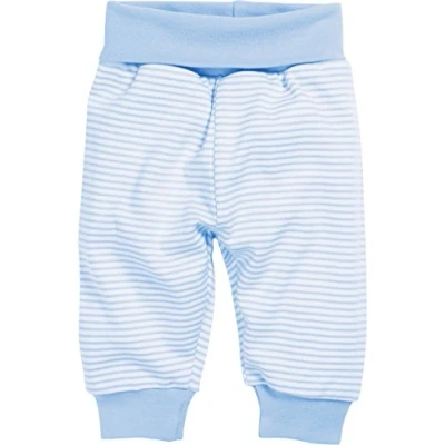 Abbildung von Schnizler Kinder Pump Hose aus 100% Baumwolle, komfortable und hochwertige Baby mit elastischem Bauchumschlag, gestreift, Blau (Weiß/Bleu 117), 56