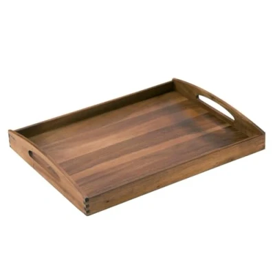 Abbildung von Zassenhaus Serviertablett Holz, mit Tragegriffen, 53x41x7cm, aus nachhaltig angebautem Akazienholz, Holztablett rechteckig, Teetablett