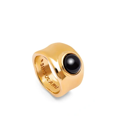 Abbildung von Singularu Anillo MY ONYX Ring, Damen, Größe: 54, Oro con piedra onix