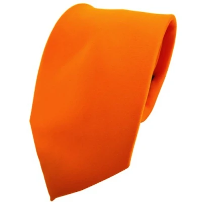 Abbildung von TigerTie Herren Krawatte Klassische 8 cm Satin in orange pastellorange hellorange einfarbigem Design, ideal für Geschäftstermine, festliche Anlässe und die Freizeit