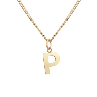 Abbildung von GD GOOD.designs Halskette mit Buchstabe in Gold 18 Karat Vergoldung I Buchstabenkette für Damen Persönliches Geschenk Goldene Kette Letter Anhänger (P)