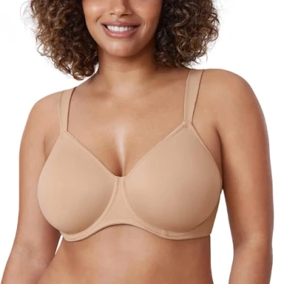 Abbildung von DELIMIRA Damen T Shirt Minimizer BH mit Bügel Große Größen Ohne Gepolstert Taupe Tan 95I