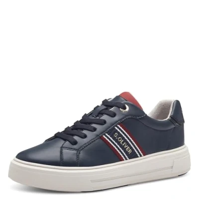 Abbildung von s.Oliver Damen Sneaker flach mit Schnürsenkeln Freizeit, Blau (Navy), 38 EU