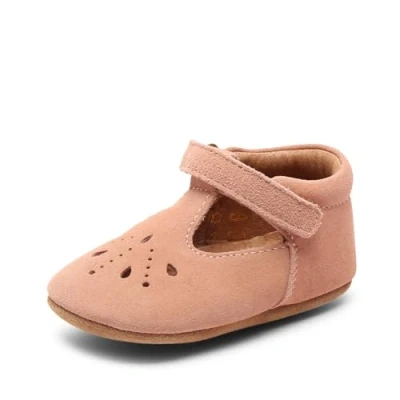 Abbildung von Bisgaard Jungen Mädchen Bloom Krabbelschuhe, Peach, 19 EU