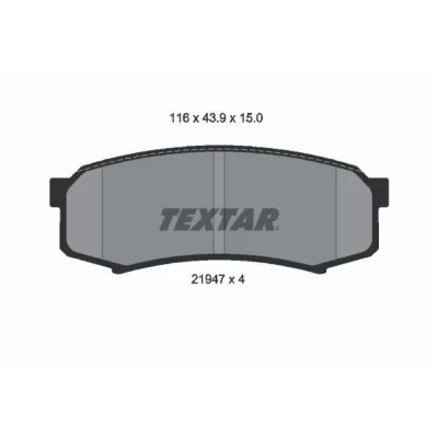 Abbildung von TEXTAR 2194701 Bremsbelagsatz nicht für Verschleißwarnanzeiger vorbereitet TOYOTA: Land Cruiser Prado 120, 90