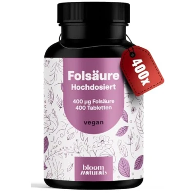 Abbildung von Folsäure Hochdosiert 400 Tabletten µg Kinderwunsch &amp; Schwangerschaft vegan produziert in Deutschland