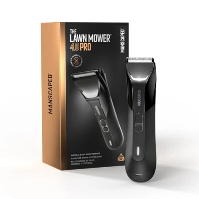 Abbildung von MANSCAPED® The Lawn Mower® 4.0 PRO Leisten und Körperhaarschneider, SkinSafe® Trimmerklinge, wasserdicht, USB C kabelloses Laden kompatibel, Herren Kugelrasierer mit Reiseverriegelung