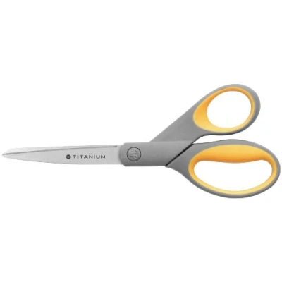 Abbildung von Westcott E 30481 00 Titanium Super Softgrip Schere, 21 cm, grau gelb