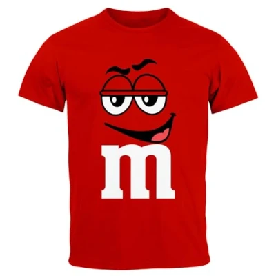 Abbildung von MoonWorks® Herren T Shirt Fasching Karneval M Aufdruck Gruppen Kostüm Verkleidung Last Minute Faschingskostüme Männer Funshirt 4 rot L