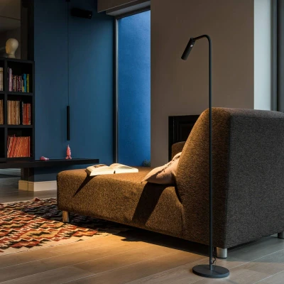 Abbildung von SLV LED Standleuchte KARPO Design Innen Standleuchte, stilvolle Innenbeleuchtung Indoor Leuchte dimmbar in 3 Stufen, Lese Beleuchtung, Lampe schwarz mit Premium