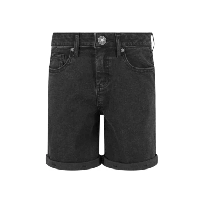Abbildung von Urban Classics Stretch Jeans Shorts für Kinder, Größe: 146/152, Black washed