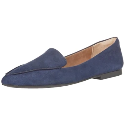 Abbildung von Amazon Essentials Damen Flacher Loafer, Marineblau Mikro Wildleder, 40 EU Weit