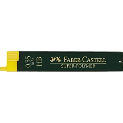 Abbildung von FABER CASTELL 120300 Feinmine Super Polymer, 0,35 mm, Härtegrad HB, 12 Stück