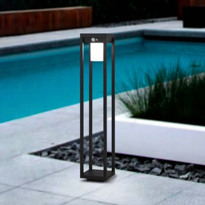 Abbildung von Eglo 900805 Solarleuchte Wegeleuchte MARTANO Alu schwarz LED 3,7W 4000K IP44 L:15cm B:15cm H:80cm mit Sensor
