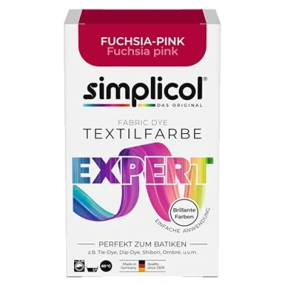Abbildung von simplicol Textilfarbe expert Fuchsia Pink 1705 Zum Umfärben und Auffrischen von Kleidung, Waschmaschinenfest, für Baumwolle, Wolle, Seide, Leinen, Viskose &amp; Mischgewebe