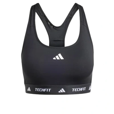 Abbildung von adidas Performance Powerreact Techfit Sportbh mit mittlerer Stützkraft, Damen, Größe: XSxA B, Black