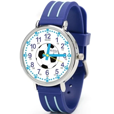Abbildung von Kiddus Time Teacher Classic Uhr für Kinder, Größe: One Size, Blue football