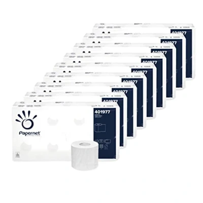 Abbildung von Papernet SUPERIOR Toilettenpapier 3 lagig (9 x 8 Rollen = 72 mit je 250 Blatt), Weiß, Blatt: 9,6 11,0 cm, 401977