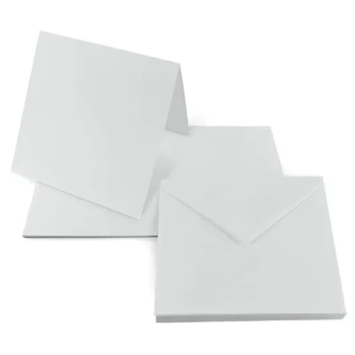 Abbildung von Netuno 25 Klapp Karten blanko mit Briefumschlag Doppelkarten Grau + quadratische Umschläge 14 x cm Rainbow Set Kuvert Papeterie quadratisch Kartenrohlinge farbig