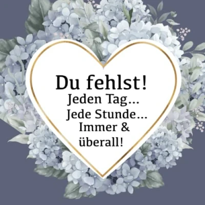 Abbildung von Du fehlst! Jeden Tag… Jede Stunde… Immer &amp; überall!: Trauertagebuch zum Ausfüllen, und Erinnerungsbuch Eintragen, als Trauergeschenk oder Selbsthilfe nach Tod, Trauer, Verlust