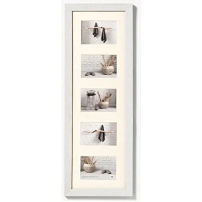 Abbildung von walther design Bilderrahmen polarweiss 5X 10x15 cm Galerie mit Passepartout, Home Holzrahmen HO515V