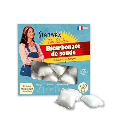 Abbildung von STARWAX THE FABULOUS Natron gebrauchsfertige Einzeldosen 1 Dosis = Waschgang Reinigt und entfernt Flecken Ultraleistungsstark 100% natürlicher Ursprung 20 Dosen 400gr.
