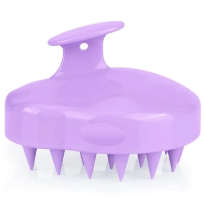 Abbildung von FReatech Kopfhaut Massagebürste [Nass &amp; Trocken], Shampoo Haarbürste für Peeling und Kopfmassage, Silikonkamm Pflege Haarwurzel, Healthy Head ohne Schuppen, Stimuliert das Haarwachstum, Lila