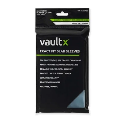 Abbildung von Vault X Graded Card Slab Sleeves Exakte Passform Taschen für Becketts BGS und andere ähnlich große Hüllen (100 Stück), VX ST05 03CL100